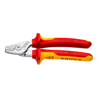 KNIPEX Kabelschaar klein met 2K-handgrepen VDE-geïsoleerd, volle lengte: 160 mm