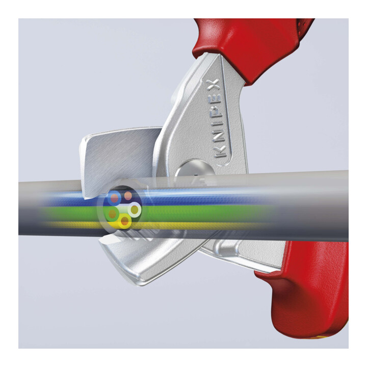KNIPEX Kabelschaar klein met 2K-handgrepen VDE-geïsoleerd, volle lengte: 160 mm