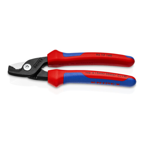 KNIPEX Kabelschaar StepCut met meercomponentenmantel, gebruineerd, 160 mm