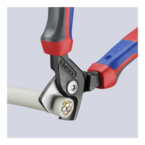 KNIPEX Kabelschaar StepCut met meercomponentenmantel, gebruineerd, 160 mm