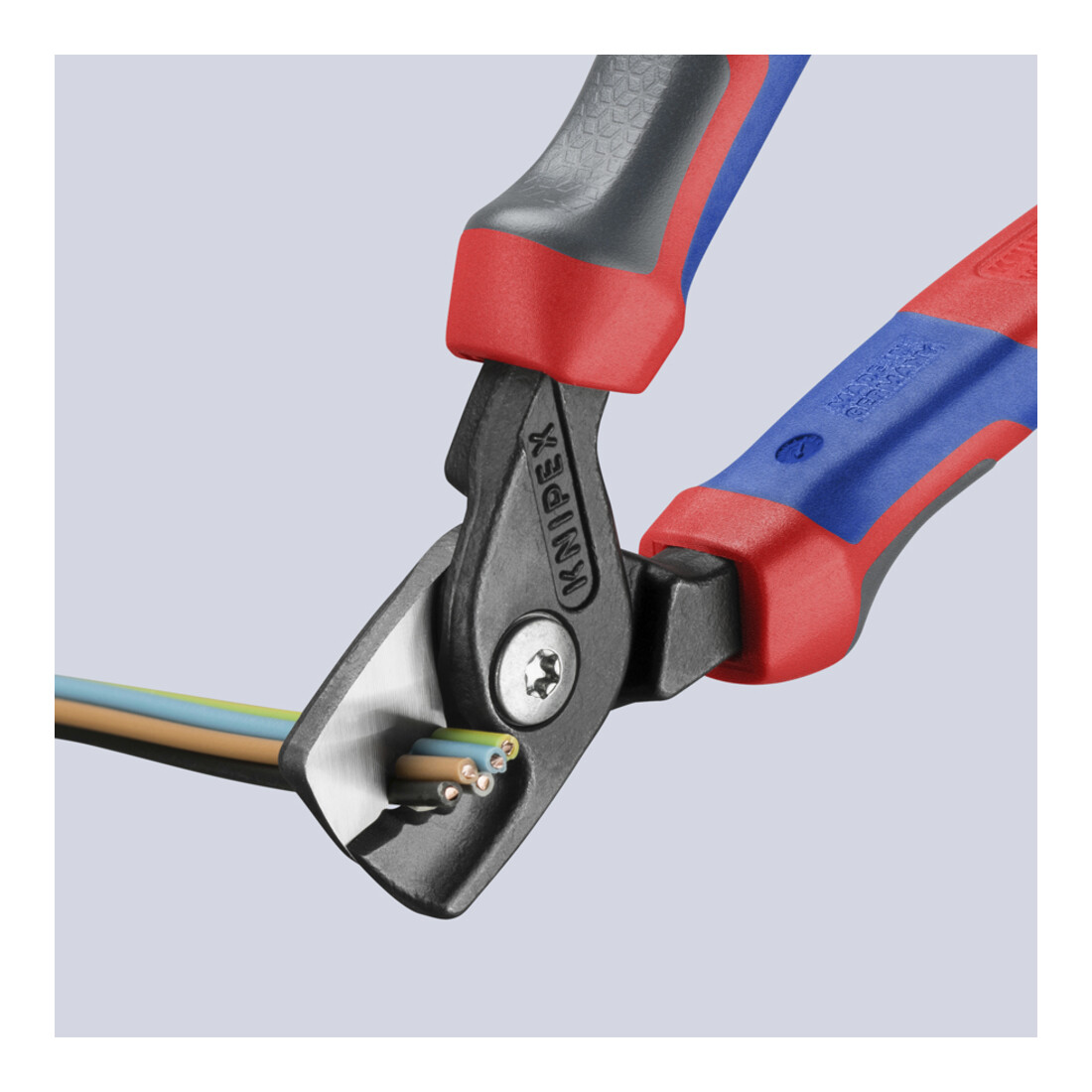 KNIPEX Kabelschaar StepCut met meercomponentenmantel, gebruineerd, 160 mm