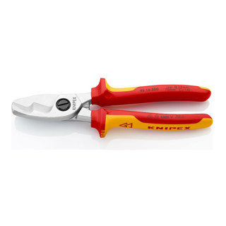 Knipex Kabelschere VDE L.200mm max.70mm2 Chrom m.2Komp.-Hüllen Knipex m.Klemmschutz