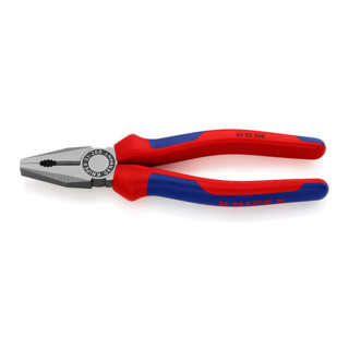 Knipex Kombizange schwarz atramentiert poliert mit Mehrkomponenten-Hüllen