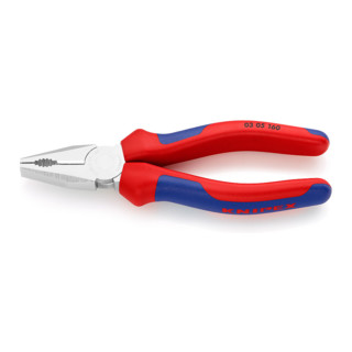Knipex Kombizange verchromt mit Mehrkomponenten-Hüllen
