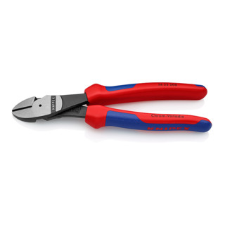 Knipex Kraft-Seitenschneider schwarz atramentiert mit Mehrkomponenten-Hüllen 200mm 12° gewinkelt