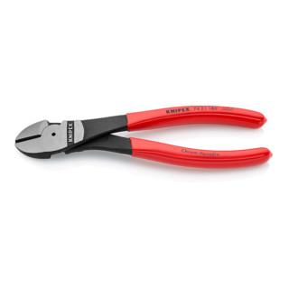 Knipex Kraft-Seitenschneider verchromt mit Kunststoff überzogen 180mm 12° gewinkelt
