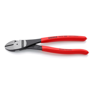 Knipex Kraft-Seitenschneider verchromt mit Kunststoff überzogen 200mm 12° gewinkelt