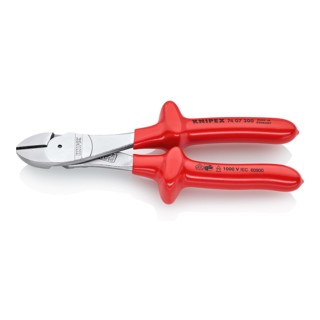 Knipex Kraft-Seitenschneider verchromt tauchisoliert 200mm VDE-geprüft