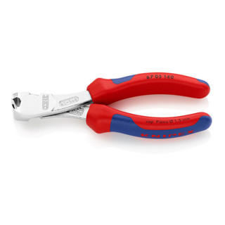 Knipex Kraft-Vornschneider verchromt mit Mehrkomponenten-Hüllen 140mm