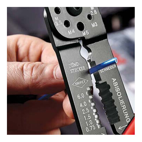 KNIPEX krimptang gebruineerd met meer-component hulzen 230mm capaciteit 0,5-6mm²