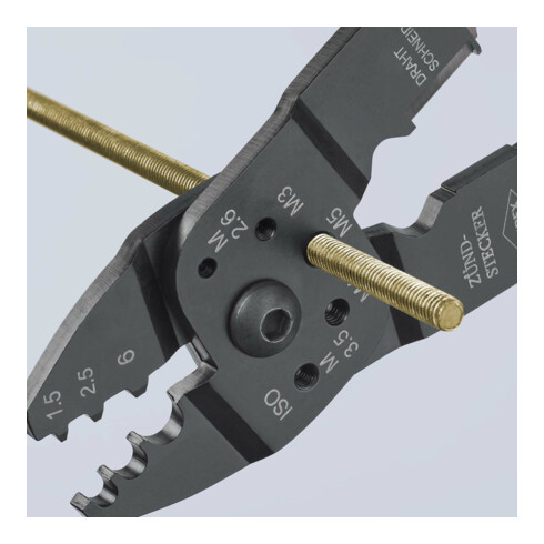 KNIPEX krimptang gebruineerd met meer-component hulzen 230mm capaciteit 0,5-6mm²