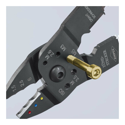 KNIPEX krimptang gebruineerd met meer-component hulzen 230mm capaciteit 0.75-6mm²