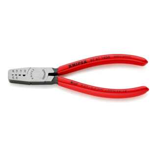 KNIPEX krimptang gepolijst met kunststof coating 145mm voor adereindhulzen 0,25 - 2,5mm²