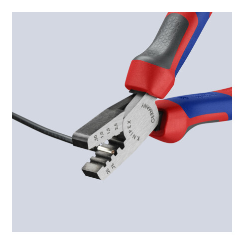 KNIPEX krimptang gepolijst met meer-component hulzen 145mm voor adereindhulzen 0,25 - 25mm²