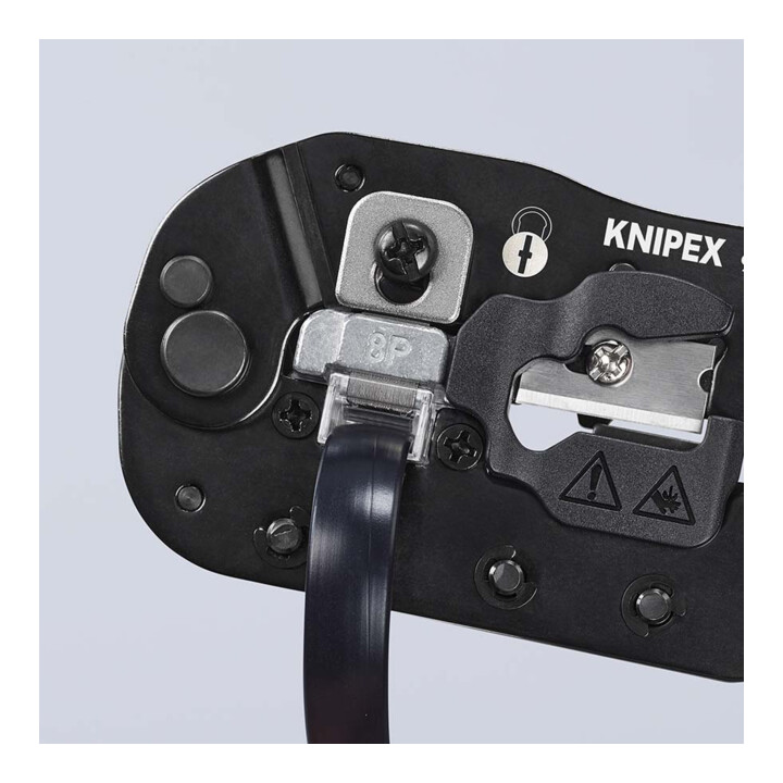 KNIPEX Krimptang voor RJ45 Westernstekkers met meercomponentenhandgrepen, bruin 190 mm