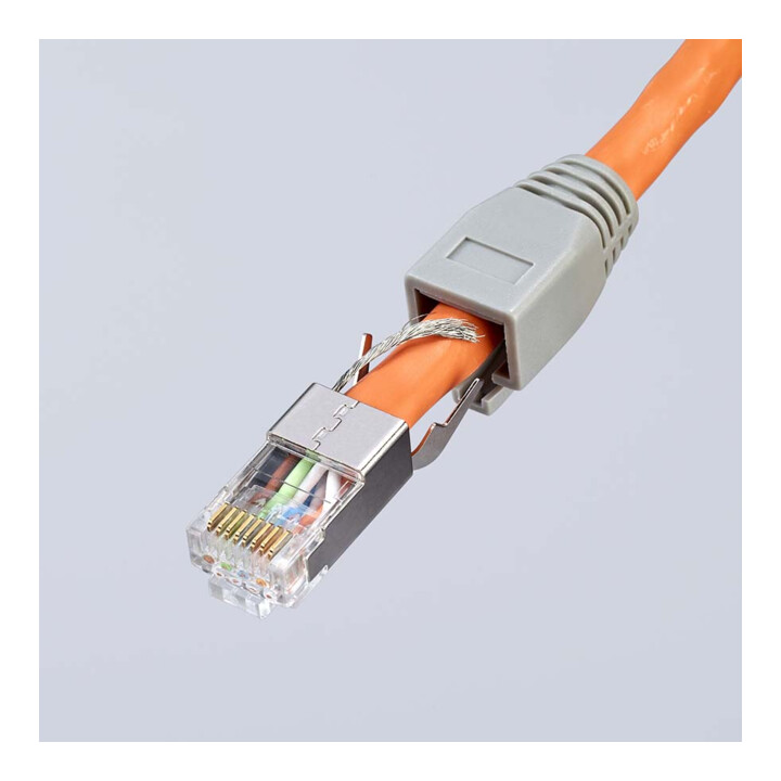 KNIPEX Krimptang voor RJ45 Westernstekkers met meercomponentenhandgrepen, bruin 190 mm