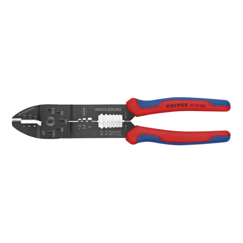 KNIPEX krimptang zwart gelakt met meer-component hulzen 240mm capaciteit 0,5-6mm²