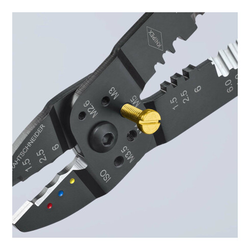KNIPEX krimptang zwart gelakt met meer-component hulzen 240mm capaciteit 0,5-6mm²