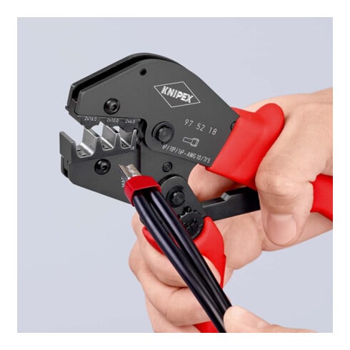 KNIPEX krimptangen ook voor tweehandig gebruik bekleed met slipvaste kunststof gebruineerd 250 mm