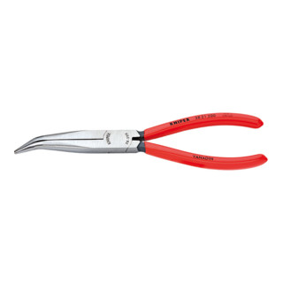 Knipex Mechanikerzange schwarz atramentiert mit Kunststoff überzogen und flach-runden Backen 200mm 40° gewinkelt
