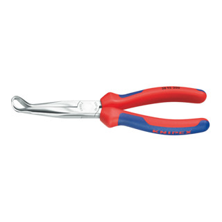 Knipex Mechanikerzange verchromt mit Mehrkomponenten-Hüllen und flach-runden Backen 200mm 45° gewinkelt
