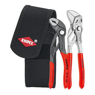 Knipex Mini-Zangenset in Werkzeuggürteltasche 86 03 150 Mini-Zangenschlüssel / 87 01 125 Knipex Cobra Hightech-Wasserpumpenzange