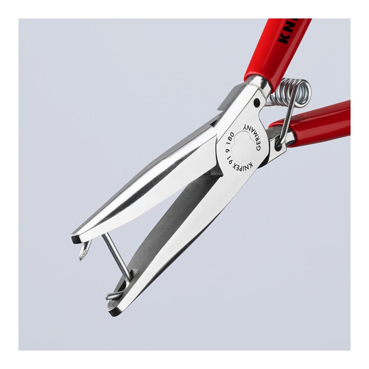 KNIPEX Pince à agrafes rembourrées 91 91 180, revêtement plastique, poli miroir, 180 mm