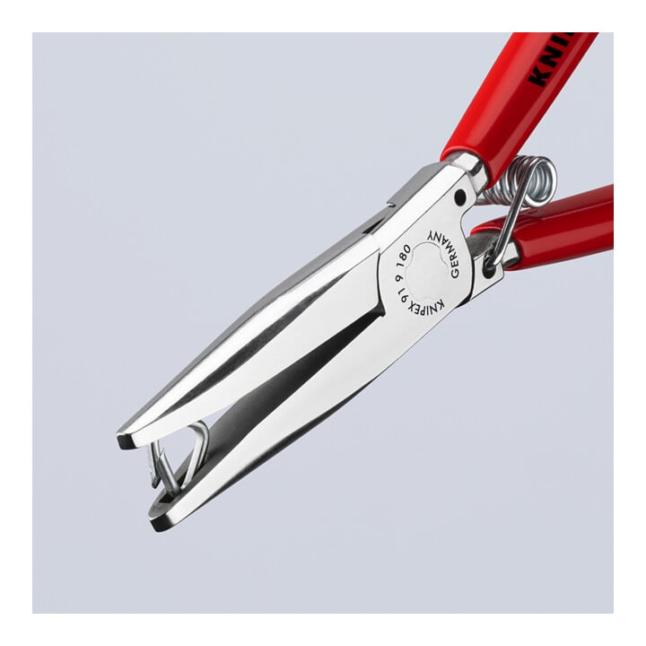 KNIPEX Pince à agrafes rembourrées 91 91 180, revêtement plastique, poli miroir, 180 mm