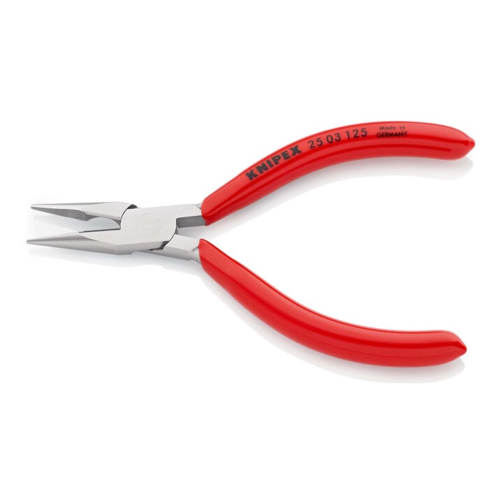 KNIPEX Pince à becs demi-ronds, droite, chromée, avec gaine 125 mm
