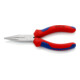 KNIPEX Pince à becs demi-ronds, droite, chromée, avec gaine 140 mm