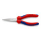 KNIPEX Pince à becs demi-ronds, droite, chromée, avec gaine 160 mm