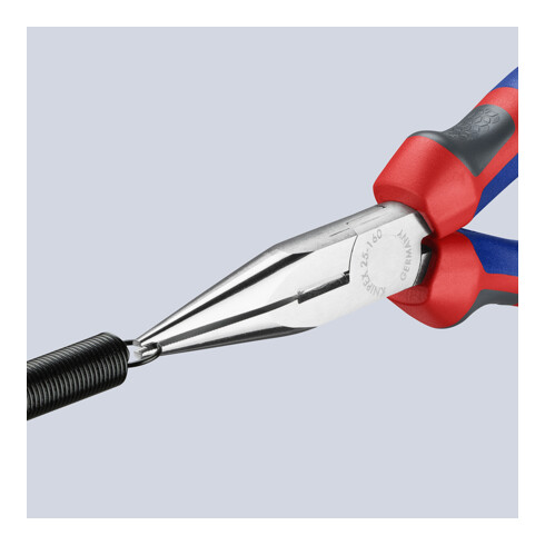 KNIPEX Pince à becs demi-ronds, droite, chromée, avec gaine 160 mm