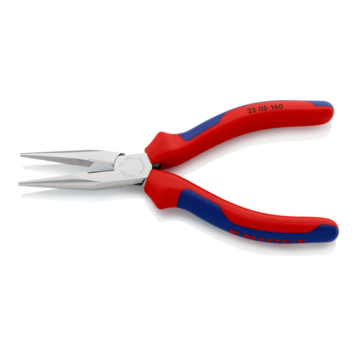 KNIPEX Pince à becs demi-ronds, droite, chromée, avec gaine 160 mm