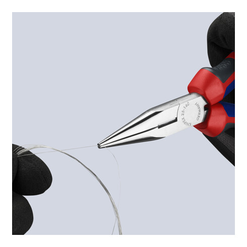 KNIPEX Pince à becs demi-ronds, droite, chromée, avec gaine 160 mm