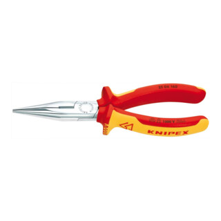 KNIPEX Pince à becs demi-ronds, droite isolée suivant VDE 160 mm