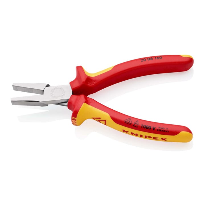 KNIPEX Pince à becs plats chromée isolée suivant VDE 160 mm