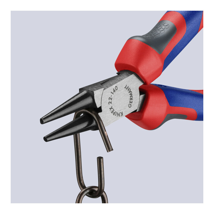 Knipex Pince à becs ronds atramentisée noire avec manchons multi-composants 140mm