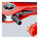 KNIPEX Pince à emporte-pièces rotative rouge, revêtement poudre, 220 mm