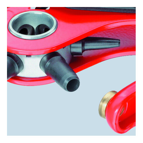 KNIPEX Pince à emporte-pièces rotative rouge, revêtement poudre, 220 mm