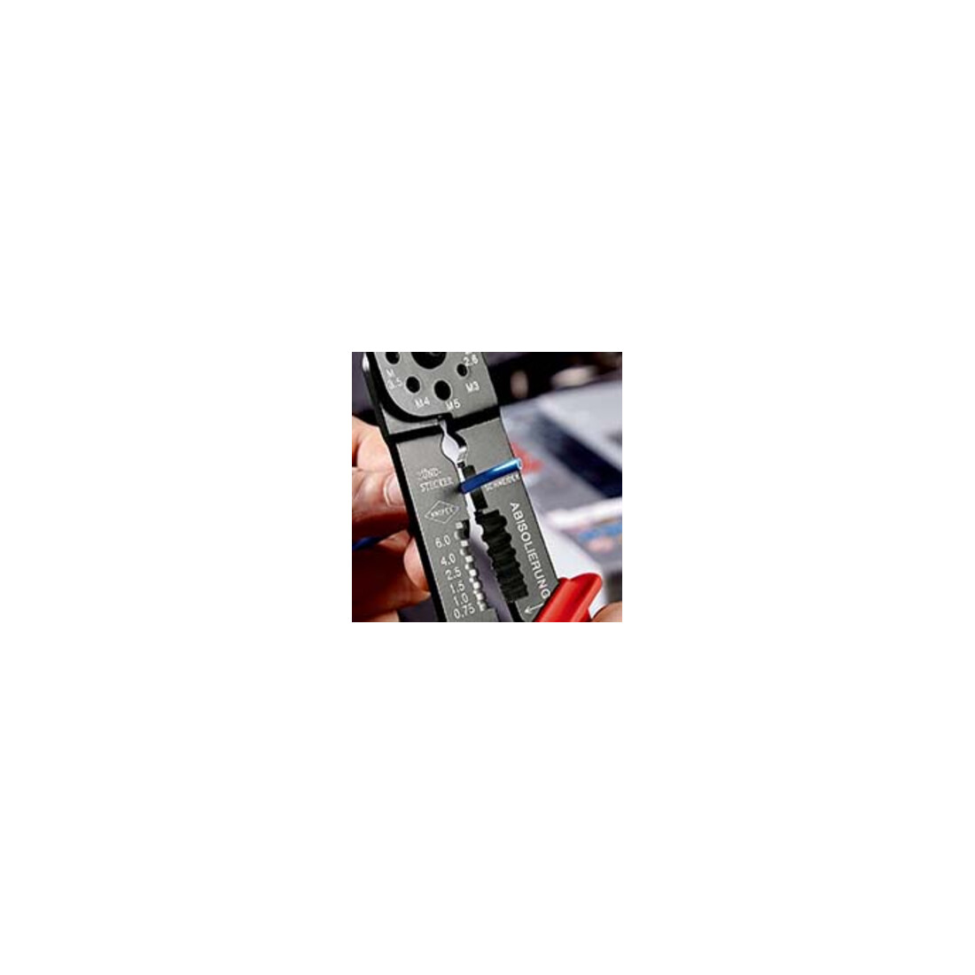 KNIPEX Pince à sertir 97 22 240 SB, manches multi-composants, noir, 240 mm