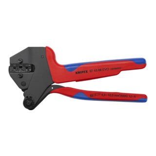 KNIPEX Pince à sertir EVO 97 43 66 pour inserts interchangeables, manches bi-matière, brunie 200 mm