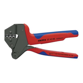 KNIPEX Pince à sertir MC4® & MC4® EVO2 pour embouts interchangeables MC4® Multi-Connect (jusqu’à 6 mm²) manche bi-composant brunie 200 mm
