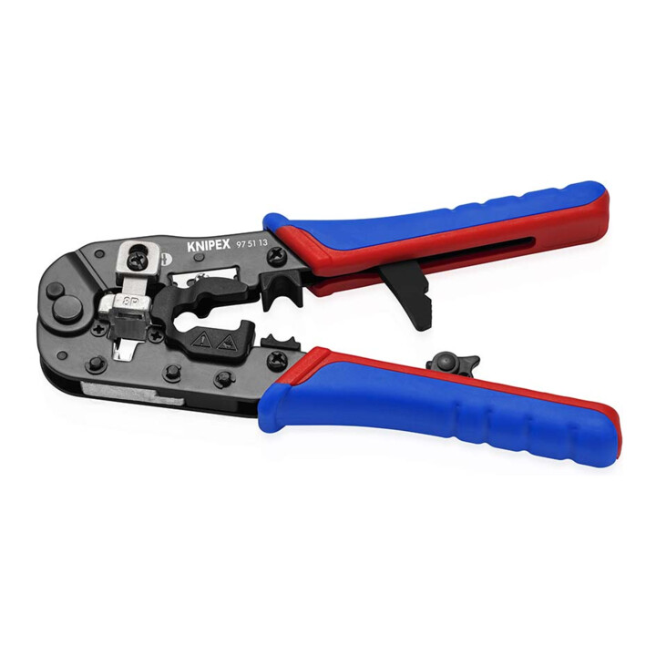 KNIPEX Pince à sertir pour connecteurs RJ45, manches bi-matière, brunie 190 mm