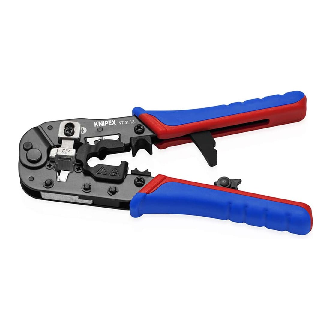 KNIPEX Pince à sertir pour connecteurs RJ45, manches bi-matière, brunie 190 mm