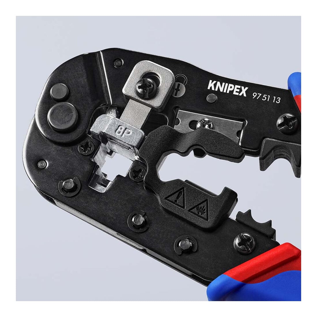 KNIPEX Pince à sertir pour connecteurs RJ45, manches bi-matière, brunie 190 mm