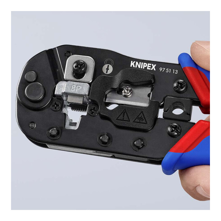 KNIPEX Pince à sertir pour connecteurs RJ45, manches bi-matière, brunie 190 mm