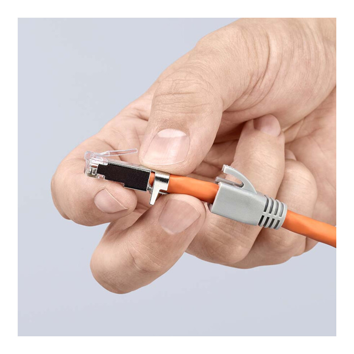 KNIPEX Pince à sertir pour connecteurs RJ45, manches bi-matière, brunie 190 mm