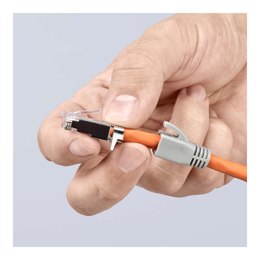 KNIPEX Pince à sertir pour connecteurs RJ45, manches bi-matière, brunie 190 mm