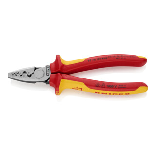 KNIPEX Pince à sertir pour embouts isolés 97 78 180 SB, gaines multicomposants, 180 mm, certifiée VDE