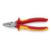 KNIPEX Pince à sertir pour embouts isolés 97 78 180 SB, gaines multicomposants, 180 mm, certifiée VDE-1
